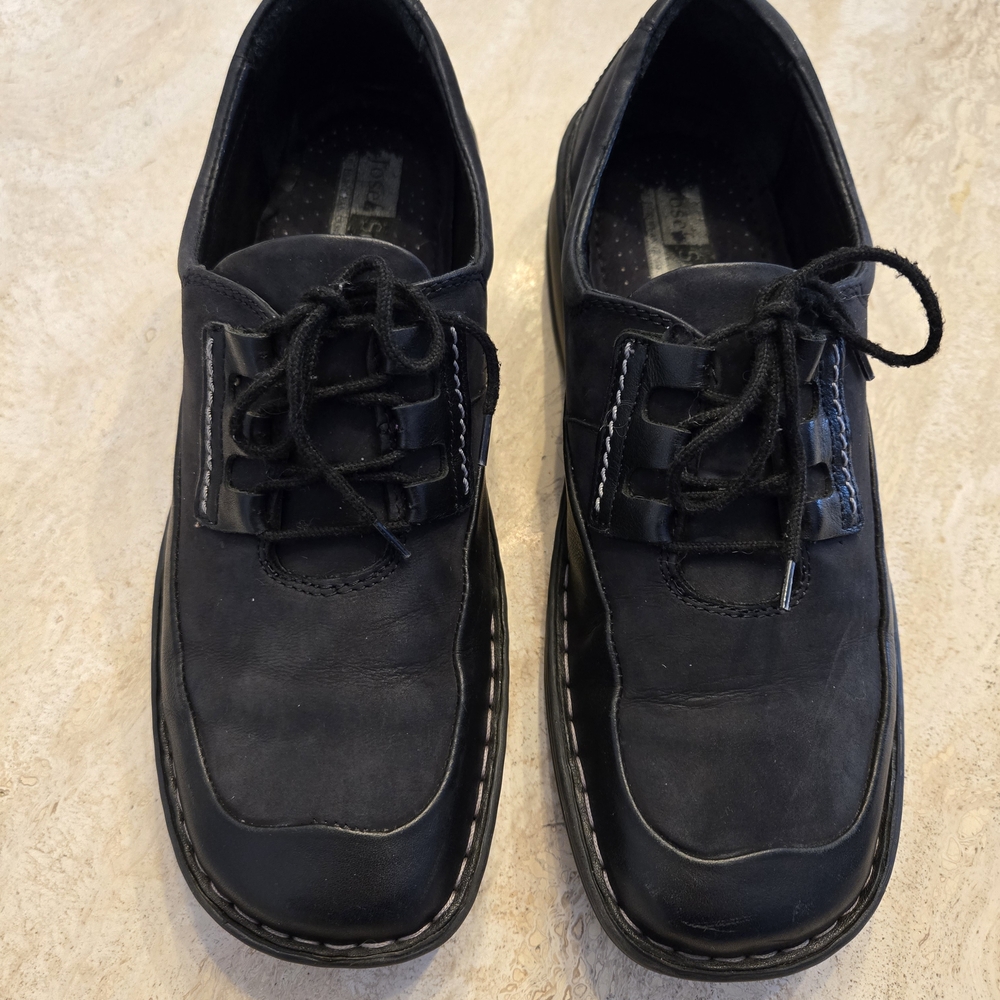 Josef Seibel Classic Black Leather Oxfords for Women - Size 40